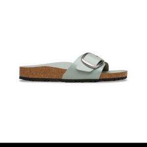 Birkenstock Women's Madrid Big Buckle Patent Leather Sandal Pure Sage
